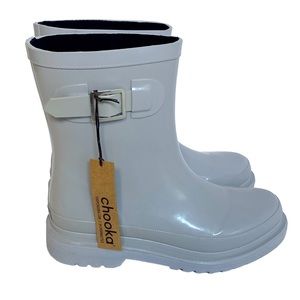 NWT Chooka Rain Boots Size 9 Gray Waterproof Rubber 9"